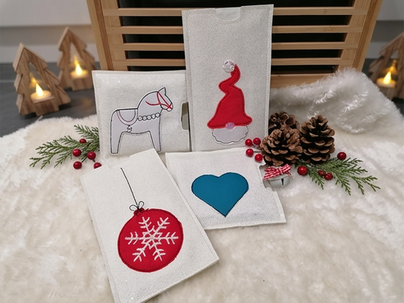 Weihnachtlich skandinavische Schokoladenhüllen - ITH-Stickdatei